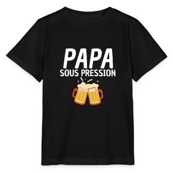 Papa sous pression. - T-shirt bio MINI CREATOR Stanley/Stella Enfant - noir - Devant - Mikhail (115cm)