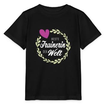 Beste Trainerin Abschied Danke Schön Team Geschenk - Stanley/Stella Kinder T-Shirt MINI CREATOR  - Schwarz - Vorne - Mikhail (115cm)