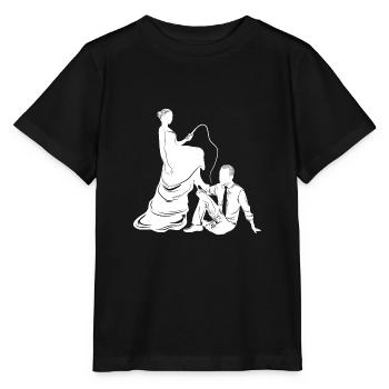couple marié silhouette - T-shirt bio MINI CREATOR Stanley/Stella Enfant - noir - Devant - Mikhail (115cm)