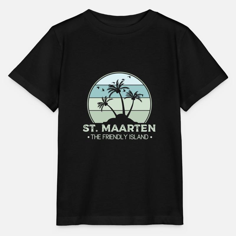 Sint Maarten L’île amicale - T-shirt bio MINI CREATOR Stanley/Stella Enfant - noir