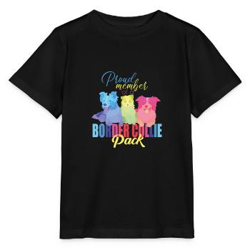 Border Collie - Stanley/Stella Kinder T-Shirt MINI CREATOR  - Schwarz - Vorne - Mikhail (115cm)