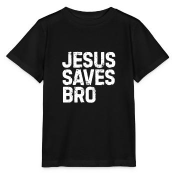 Jésus saves bro Jésus Faith don foi - T-shirt bio MINI CREATOR Stanley/Stella Enfant - noir - Devant - Mikhail (115cm)