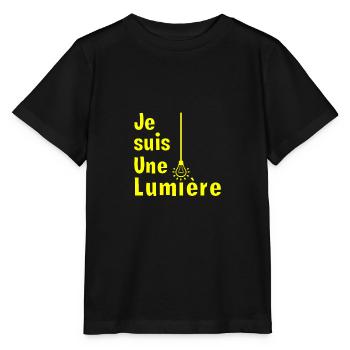 JE SUIS UNE LUMIÈRE ! - T-shirt bio MINI CREATOR Stanley/Stella Enfant - noir - Devant - Mikhail (115cm)