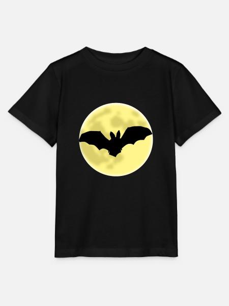 Fledermaus, Mond, Halloween, Dracula, Vampir, bat, - Stanley/Stella Kinder T-Shirt MINI CREATOR  - Schwarz