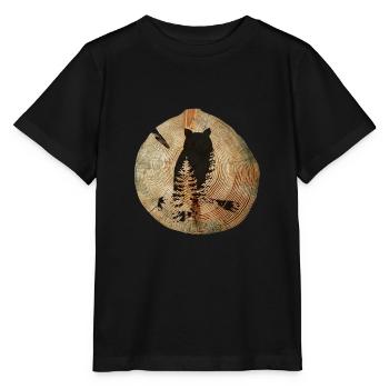 Tree Disc Owl - Stanley/Stella MINI CREATOR Kids’ T-Shirt - black - Front - Mikhail (115cm)