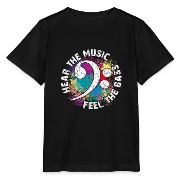 Sentez les basses. Clef de fa - T-shirt bio MINI CREATOR Stanley/Stella Enfant - noir - Devant - Mikhail (115cm)
