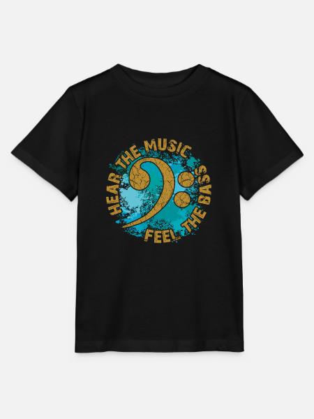 Voel de bas. Bas clef - Stanley/Stella Kinder-T-shirt MINI CREATOR  - zwart