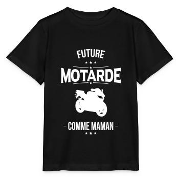 Future motarde - Comme maman - Cadeau humour - T-shirt bio MINI CREATOR Stanley/Stella Enfant - noir - Devant - Mikhail (115cm)
