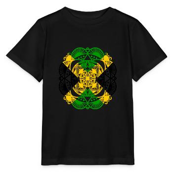 Jamaika Mandala - Stanley/Stella Kinder T-Shirt MINI CREATOR  - Schwarz - Vorne - Mikhail (115cm)