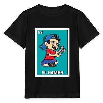 El Gamer Mexican Lottery Card Gambler - Stanley/Stella MINI CREATOR Kids’ T-Shirt - black - Front - Mikhail (115cm)