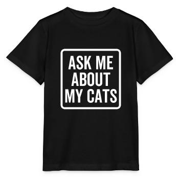 Posez-moi des questions sur mes chats - T-shirt bio MINI CREATOR Stanley/Stella Enfant - noir - Devant - Mikhail (115cm)