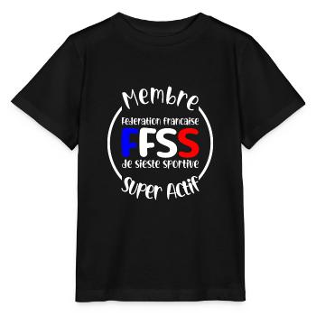 membre actif federation francaise sieste sportive - T-shirt bio MINI CREATOR Stanley/Stella Enfant - noir - Devant - Mikhail (115cm)