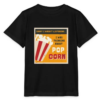 Manger du pop-corn Ironic Saying Corn Pop Corn - T-shirt bio MINI CREATOR Stanley/Stella Enfant - noir - Devant - Mikhail (115cm)