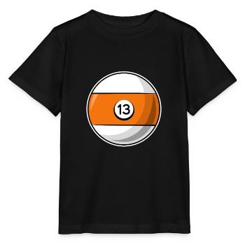 Boule de billard 13 orange Billard treize - T-shirt bio MINI CREATOR Stanley/Stella Enfant - noir - Devant - Mikhail (115cm)