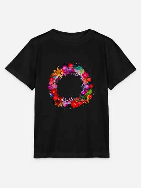 blumenkranz,leer, kranz,graffti,bunt,blumen - Stanley/Stella Kinder T-Shirt MINI CREATOR - Schwarz