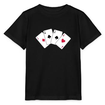 Karten, Poker, Ass, Spielkarten - Stanley/Stella Kinder T-Shirt MINI CREATOR  - Schwarz - Vorne - Mikhail (115cm)