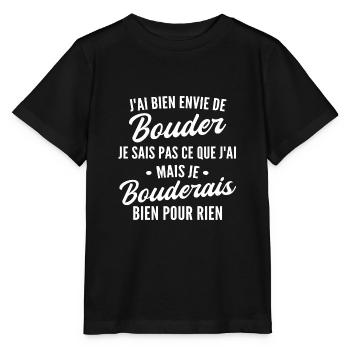 j'ai bien envie de bouder - T-shirt bio MINI CREATOR Stanley/Stella Enfant - noir - Devant - Mikhail (115cm)