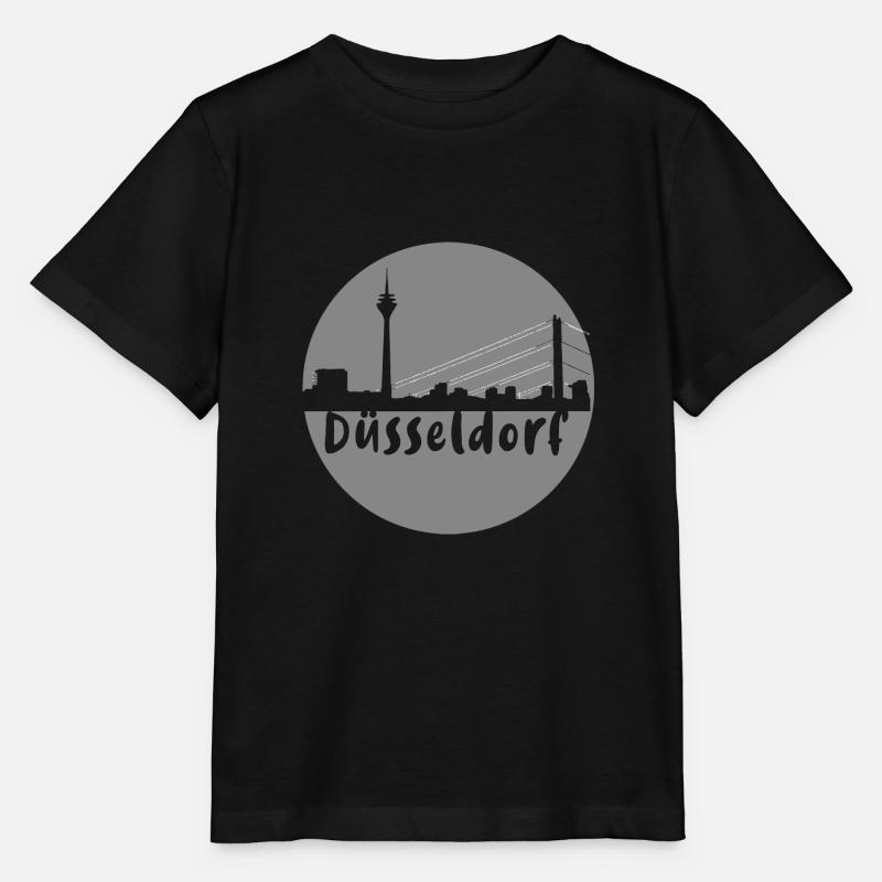 düsseldorf ,skyline,grau,kreis, scherenschnitt - Stanley/Stella Kinder T-Shirt MINI CREATOR  - Schwarz