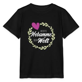 Beste Hebamme Dankeschön Geschenk zum Abschied - Stanley/Stella Kinder T-Shirt MINI CREATOR  - Schwarz - Vorne - Mikhail (115cm)