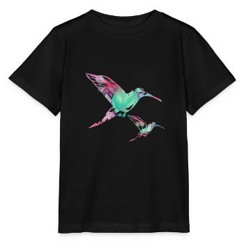 kolibri, graffiti ,malerei, blumen,vogel,malerei, - Stanley/Stella Kinder T-Shirt MINI CREATOR  - Schwarz - Vorne - Mikhail (115cm)