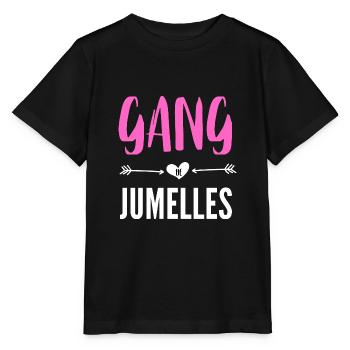 gang de jumelles - T-shirt bio MINI CREATOR Stanley/Stella Enfant - noir - Devant - Mikhail (115cm)