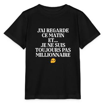 Pauvre pas millionnaire - T-shirt bio MINI CREATOR Stanley/Stella Enfant - noir - Devant - Mikhail (115cm)