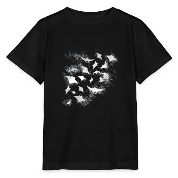 rayons, essaim de rayons, blanc, mer, graffiti, peinture, - T-shirt bio MINI CREATOR Stanley/Stella Enfant - noir - Devant - Mikhail (115cm)