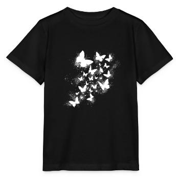Butterflies, watercolour, white painting, graffiti - Stanley/Stella MINI CREATOR Kids’ T-Shirt - black - Front - Mikhail (115cm)