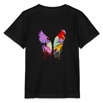 angelwings,wings,watercolor,colorful,angel wings - Stanley/Stella MINI CREATOR Kids’ T-Shirt - black - Front - Mikhail (115cm)