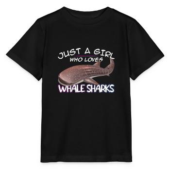 Just a Girl who loves Whale Sharks - Scuba diving - Stanley/Stella MINI CREATOR Kids’ T-Shirt - black - Front - Mikhail (115cm)