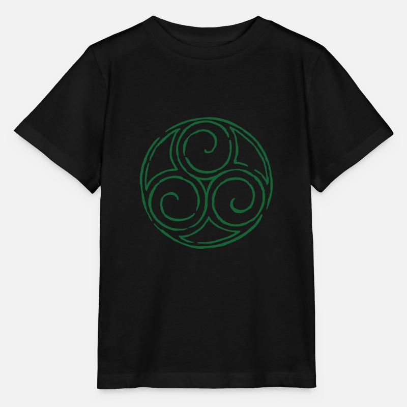 Symbole celtique Triskele vert spirale - T-shirt bio MINI CREATOR Stanley/Stella Enfant - noir