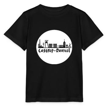 castrop-rauxel, skyline, cercle, coupe aux ciseaux, blanc - T-shirt bio MINI CREATOR Stanley/Stella Enfant - noir - Devant - Mikhail (115cm)