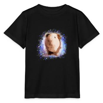 cochon d’Inde, graffiti, peinture, vert, bleu - T-shirt bio MINI CREATOR Stanley/Stella Enfant - noir - Devant - Mikhail (115cm)