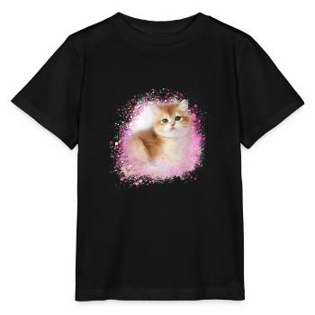 chaton, chaton, chaton, graffiti, peinture - T-shirt bio MINI CREATOR Stanley/Stella Enfant - noir - Devant - Mikhail (115cm)