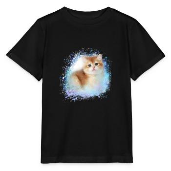 chaton, chaton, chaton, graffiti, peinture - T-shirt bio MINI CREATOR Stanley/Stella Enfant - noir - Devant - Mikhail (115cm)