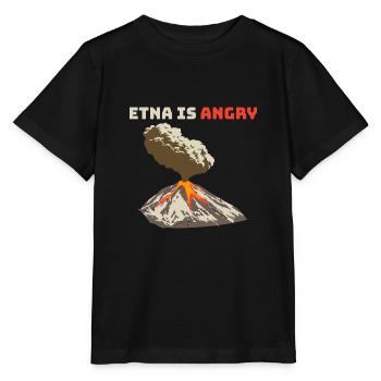 L’Etna est en colère, coulée de lave, éruption volcanique - T-shirt bio MINI CREATOR Stanley/Stella Enfant - noir - Devant - Mikhail (115cm)