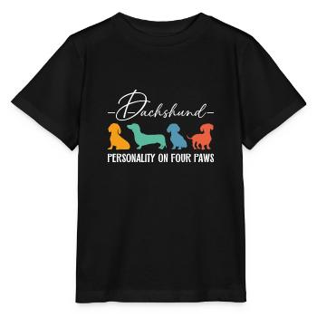 Personnalité de teckel sur quatre pattes - T-shirt bio MINI CREATOR Stanley/Stella Enfant - noir - Devant - Mikhail (115cm)
