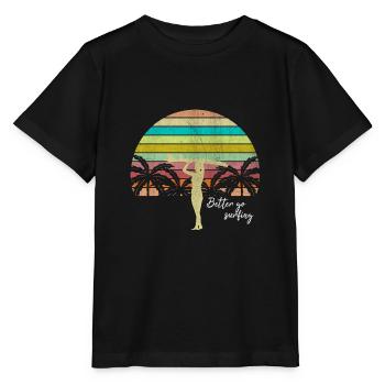 Surfergirl - Stanley/Stella Kinder T-Shirt MINI CREATOR  - Schwarz - Vorne - Mikhail (115cm)