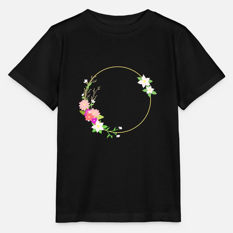 Couronne de fleurs - T-shirt bio MINI CREATOR Stanley/Stella Enfant - noir