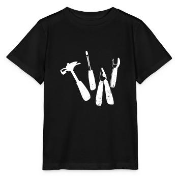 Outil Marteau Pince Clé Clé - T-shirt bio MINI CREATOR Stanley/Stella Enfant - noir - Devant - Mikhail (115cm)