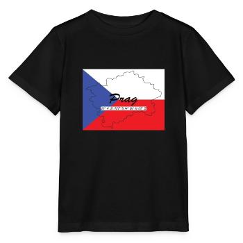 Prag - Hauptstadt mit GPS & Flagge - Stanley/Stella Kinder T-Shirt MINI CREATOR  - Schwarz - Vorne - Mikhail (115cm)