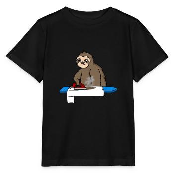 Le paresseux repasse très lentement - T-shirt bio MINI CREATOR Stanley/Stella Enfant - noir - Devant - Mikhail (115cm)