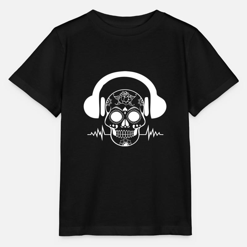 Écouteurs de musique crâne - T-shirt bio MINI CREATOR Stanley/Stella Enfant - noir