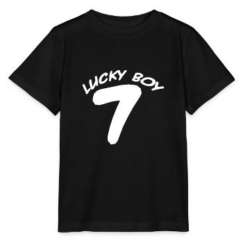 Happy Boy Number 7 I Lucky Boy Number 7 - Stanley/Stella MINI CREATOR Kids’ T-Shirt - black - Front - Mikhail (115cm)