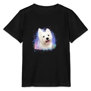 West Highland White Terrier,terrier,hund,graffiti - Stanley/Stella Kinder T-Shirt MINI CREATOR  - Schwarz - Vorne - Mikhail (115cm)