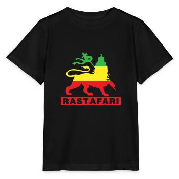 Rastafari Reggae Reggaeton Lion Flag Gift - Stanley/Stella MINI CREATOR Kids’ T-Shirt - black - Front - Mikhail (115cm)