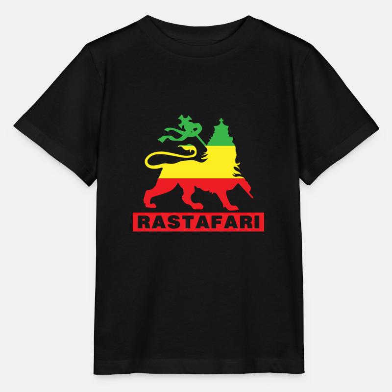 Rastafari Reggae Reggaeton Lion drapeau cadeau - T-shirt bio MINI CREATOR Stanley/Stella Enfant - noir
