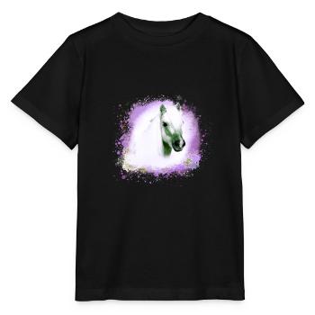 pony, blue, shettland,horse,pony,white pony - Stanley/Stella MINI CREATOR Kids’ T-Shirt - black - Front - Mikhail (115cm)