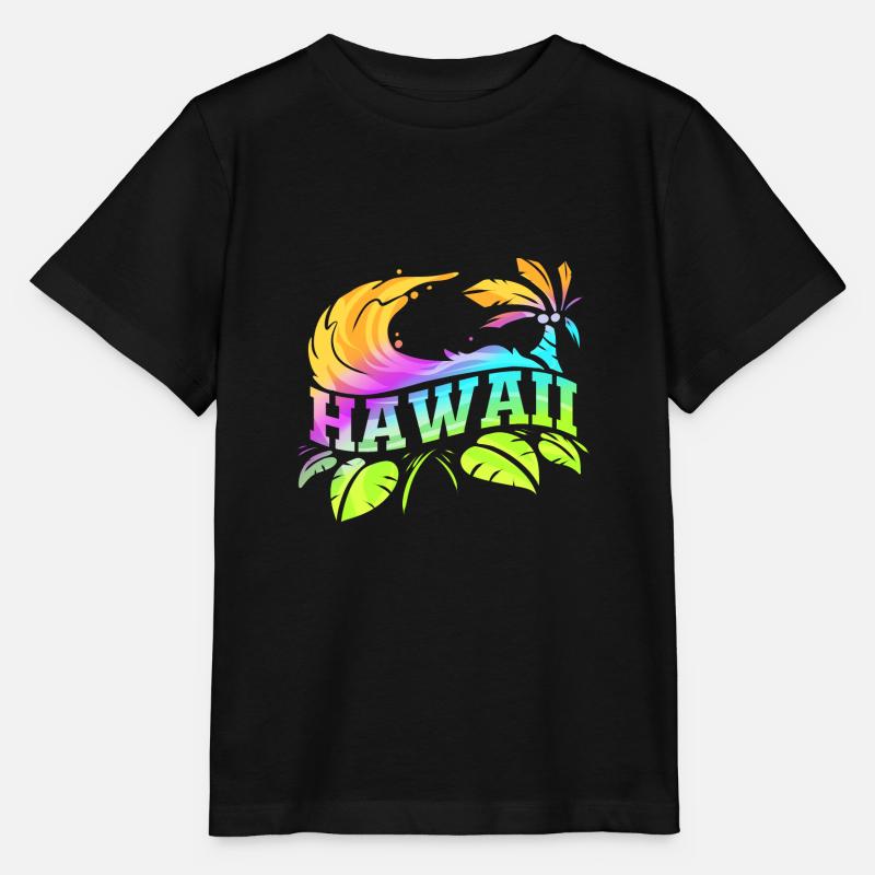 Hawaii Sommer Surfer Bunt - Stanley/Stella Kinder T-Shirt MINI CREATOR  - Schwarz