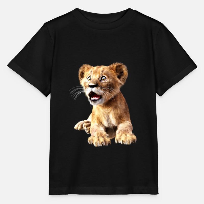 Lion, bébé lion, signe du lion - T-shirt bio MINI CREATOR Stanley/Stella Enfant - noir